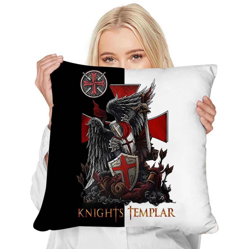 

CLOOCL Knights Templar Cushion Cover Some Angels Called To Battles 3D Printed Pillow Cases Polyester Pillows Cover Home Decor