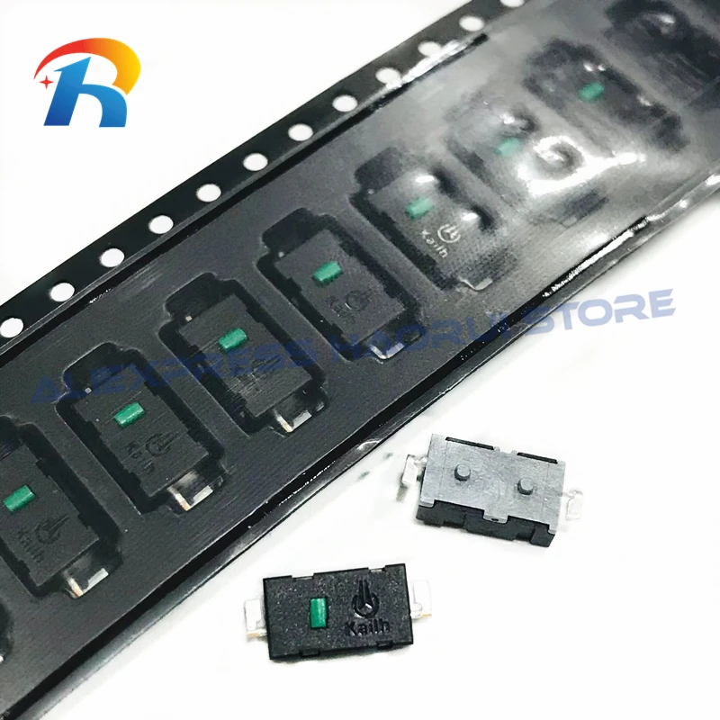 

10 ~ 100 шт. CMI 87310127 2-контактный микропереключатель Green Dot smd, 5 миллионов жизни, 65 г, для боковых клавиш кнопки мыши, может заменить D2LS-11 D2LS-21