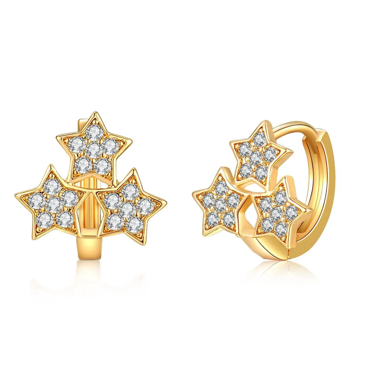 

Модные милые серьги-клипсы со звездами для женщин и мужчин, маленькие корейские серьги-кольца, свадебная бижутерия, подарочные аксессуары