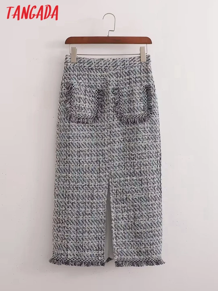 

Юбка-карандаш Женская твидовая с завышенной талией и молнией