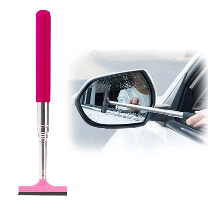 

Car Retractable Mirror Wiper Adjustable Car Rearview Door Mirror Brush Mirror Wiper With Layered Brush Head