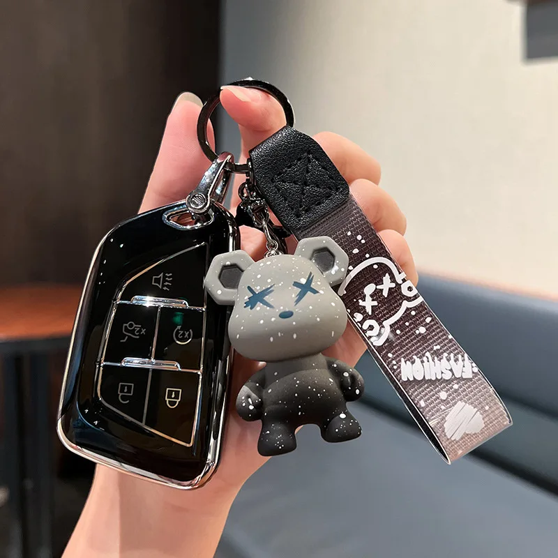 Модный чехол для автомобильного ключа из ТПУ полная защита Cadillac CT4 CT5 C8 2018 2019 2020 2021