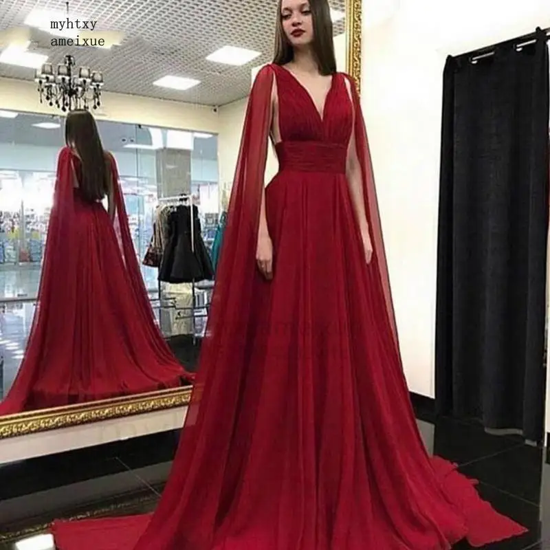 

Chiffon Red Evening Dresses 2022 Plus Size Sexy Formal Dress Party Gowns Frida Kahlo Luxury Tea Length Plus Size