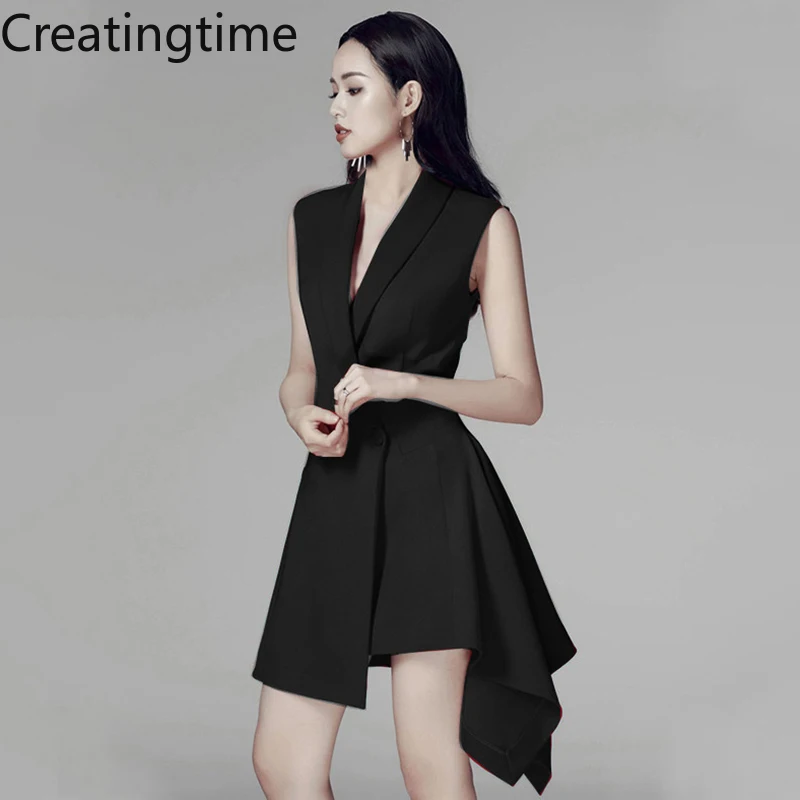 

Легкое роскошное женское платье-блейзер Creatingtime LH149 с высокой талией, новая модель Лето-Осень 2022