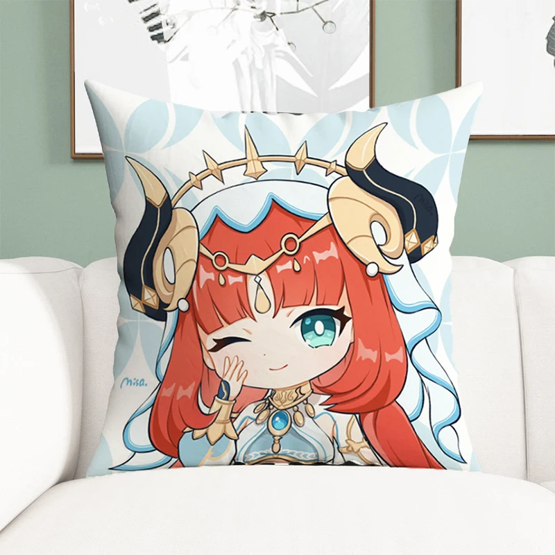 

Наволочки 45*45 Genshin ударные декоративные подушки для кровати наволочка для автомобильного дивана короткая плюшевая наволочка 45x45 подушки