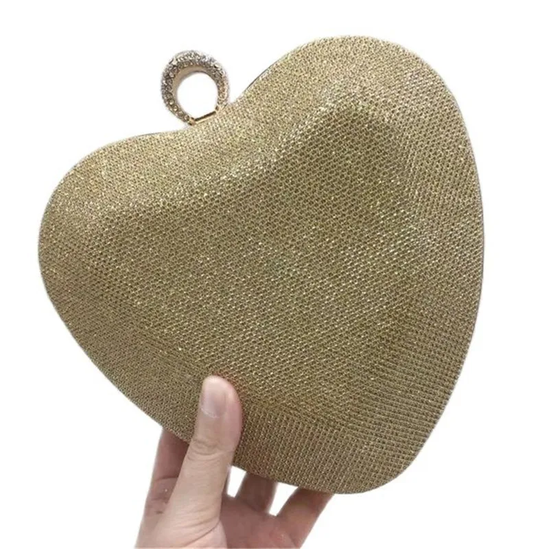 

Новинка 2022, женские клатчи в форме сердца, мини-кошелек для ужина, модные блестящие свадебные кошельки, банкетные сумки, Прямая поставка