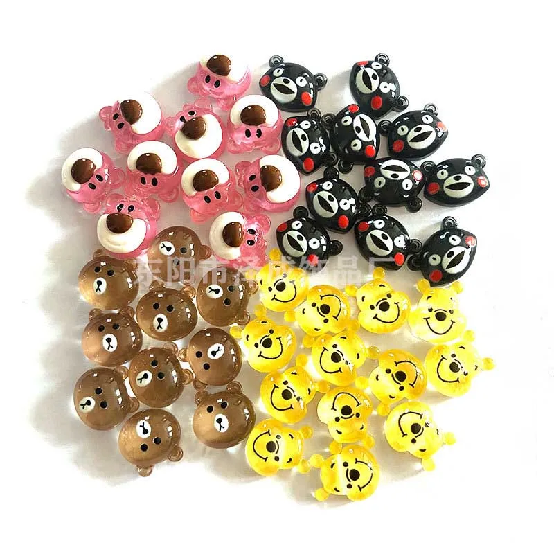 

20Pcs Kawaii Disney Ornament Cartoon Pooh Bear Cute Bear Anime Doll Creative Resin Diy Accessories Nail Decoration Toys Gifts