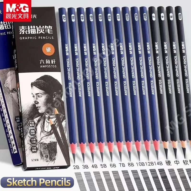 Set Graphite Shade Art Hand-painted Pen School Stationery For Beginners & Pro Artist