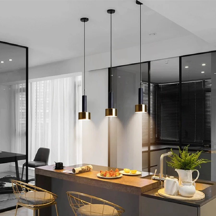 

LukLoy Modern Kitchen Island Pendant Light Modern Pendant Lamp Dining Table Suspension Cafe Counter Chandelier Lamps Locomotive