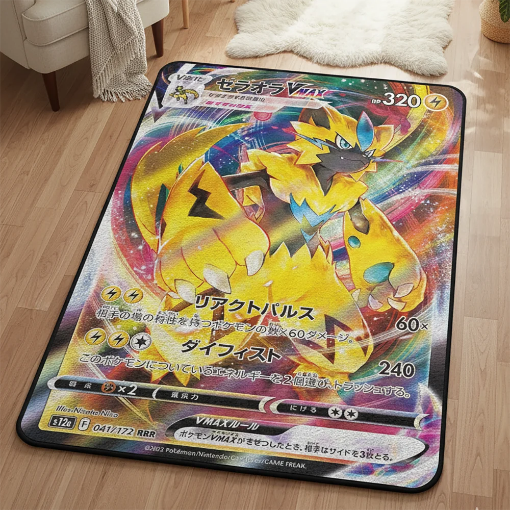Фото Коврик Pokemon Zeraora VMAX Tera в стиле аниме, милый декор для игровой комнаты, мягкий ковер, подарок для детей и фанатов, мягкое декоративное одеяло №2