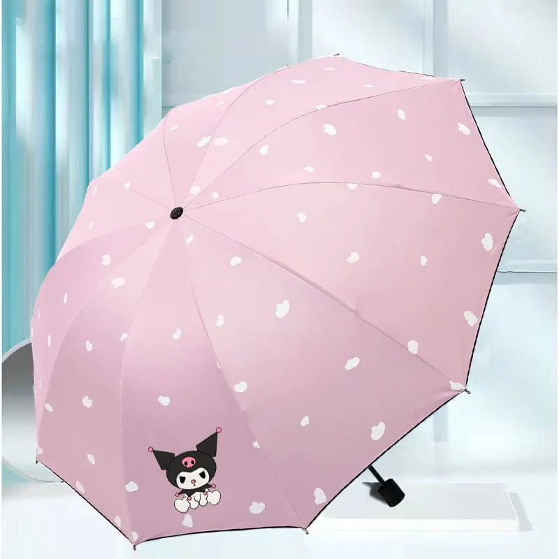 

Sanrio Kuromi Two-Person Umbrella Cartoon Ten-Bone Strong Reinforced Rain-Proof Sun Umbrella Uv-Proof Female Folding Umbrella