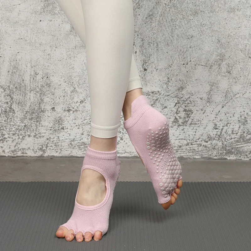 

Women Yoga Socks Ballet Professiona Dance Sock Ballet Slippers Sport Cotton Pilates Split Fingered Sock Non Slip Five Toe Grip