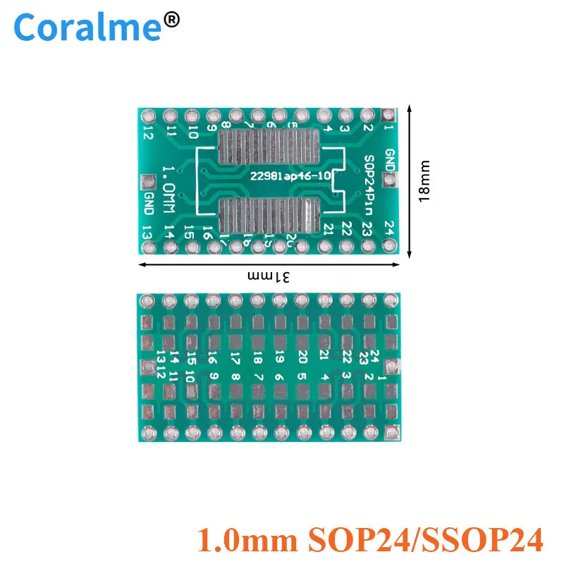 

20pcs SOP24 SSOP24 Adapter Board Converter Plate Pinboard Patch to DIP 1.0mm Spacing Pitch IC Test Transfer Board