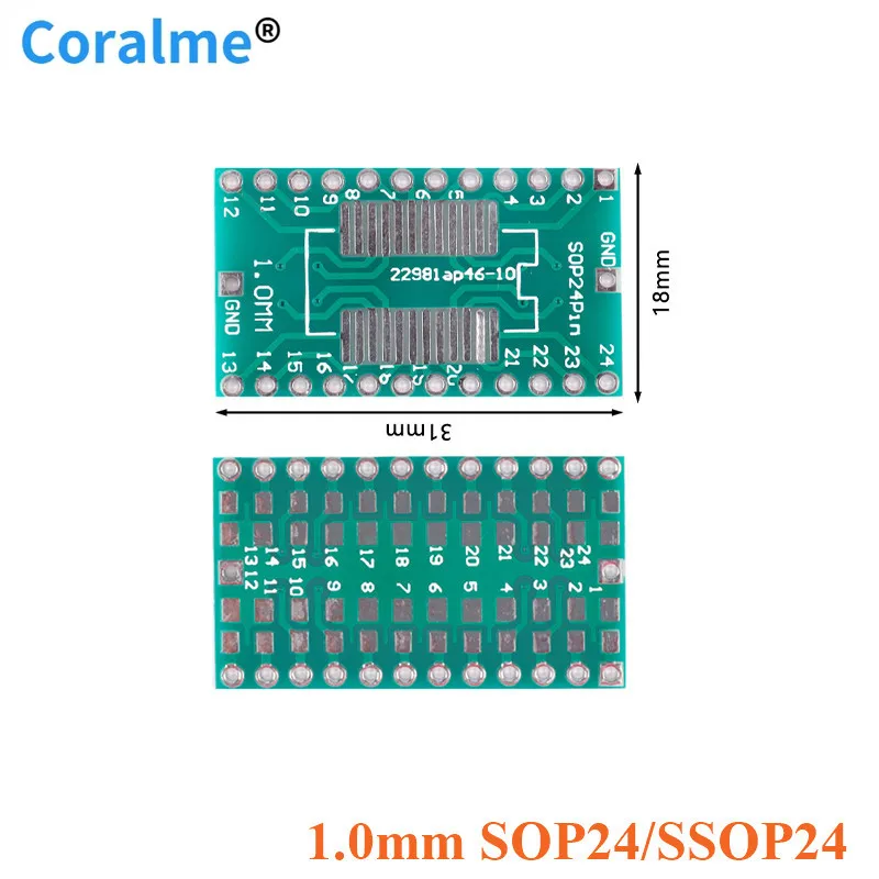

Плата адаптера SOP24 SSOP24 20 шт., плата преобразователя, Накладка для штифта, погружение в Шаг 1,0 мм, плата для тестирования ИС