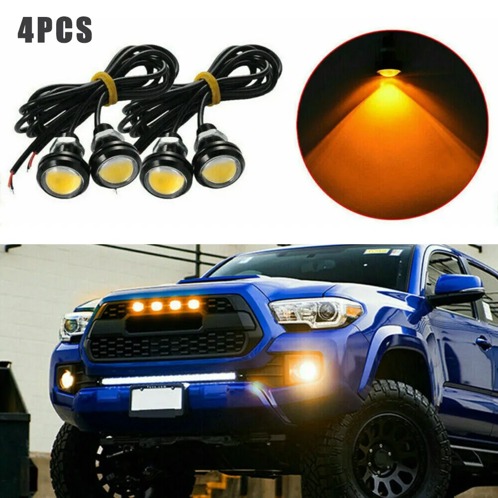 4Pcs LED Amber Grille Lighting Kit Truck For Ford SUV Raptor Style Universal Complete Waterproof For Exterior Use Accessories