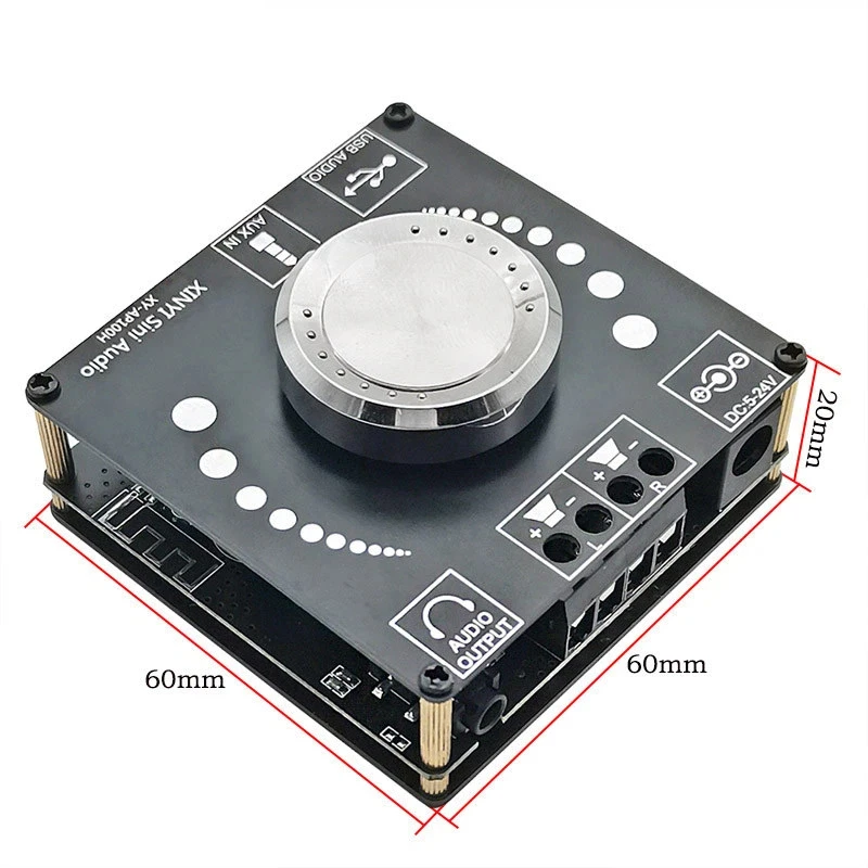 Фото Двухканальная цифровая плата усилителя мощности TPA3116D2 с Bluetooth 5.0, 100 Вт, для самостоятельной модификации аудиосистем №2