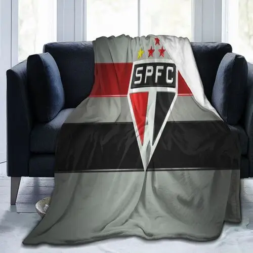 

Brazil Sao Paulo Football Club Logo Blanket Fuzzy Warm Bed Throw 3D Printing Soft Micro Fleece Bedspread Sheets Sofa Gift