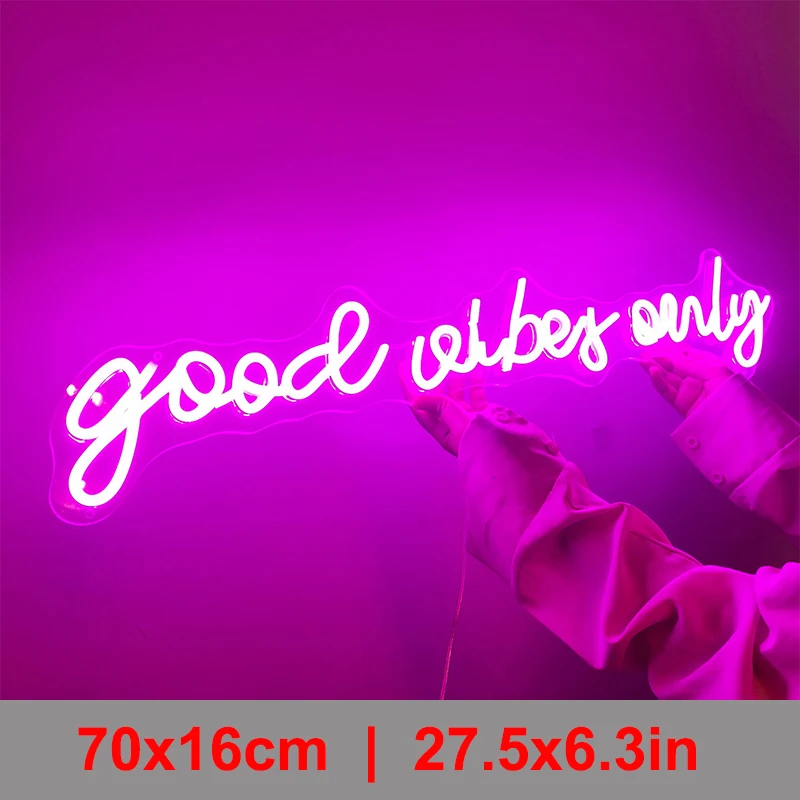 Good Vibes Only Neon Light LED INS Custom Sign Lamp Letter Logo DIY Flexible for Living Room Wedding Party Wall Decoration |