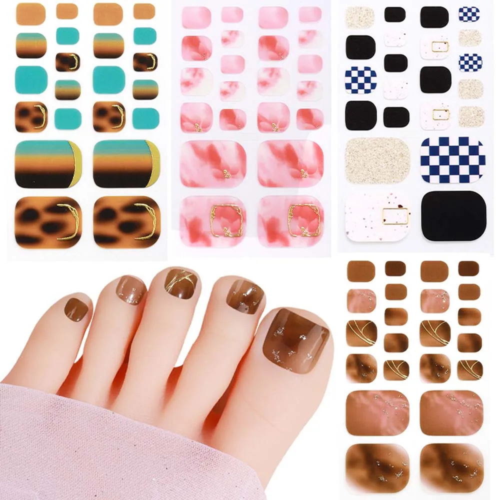

Checkered Pattern DIY Nail Art Tip Press on Toenails Toenails Decals Toe Nail Stickers Short Nails Patch Full Cover Toenails