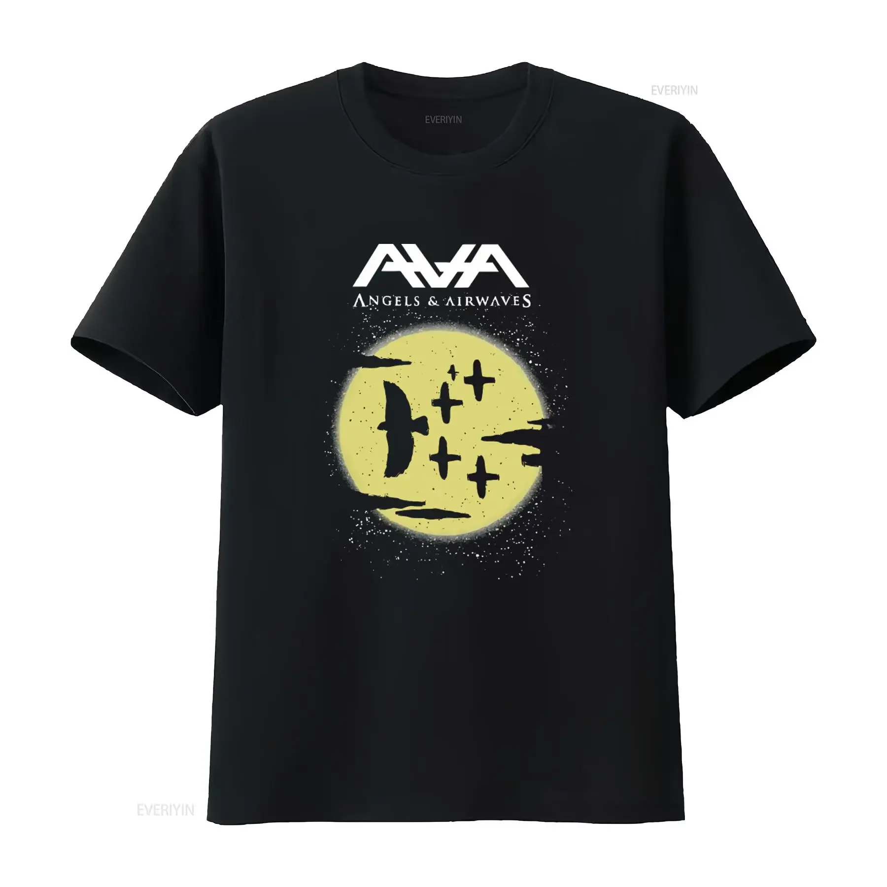 Фото Футболка Angels and Airwaves Tom Delonge, размер M, черно-желтая, AVA Long или S, винтажная, с эффектом потертости, эластичная, дышащая №1