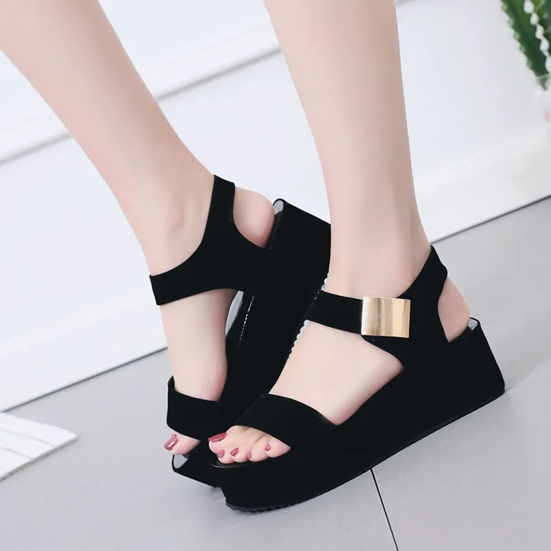 

2022 Fashion Wedge Sandals Female Platform Buckle Strap Street Summer Shoes Punk Beach Women Sandals Chunky Sandalias De Mujer