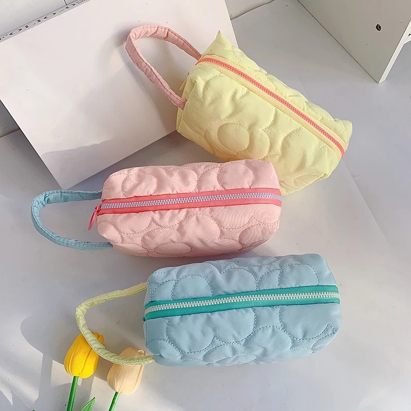 

New Korean Sweet Cosmetic Bags Women Fashion Large Capacity Soft Cotton Makeup Storage Bag Beauty Case for Girls