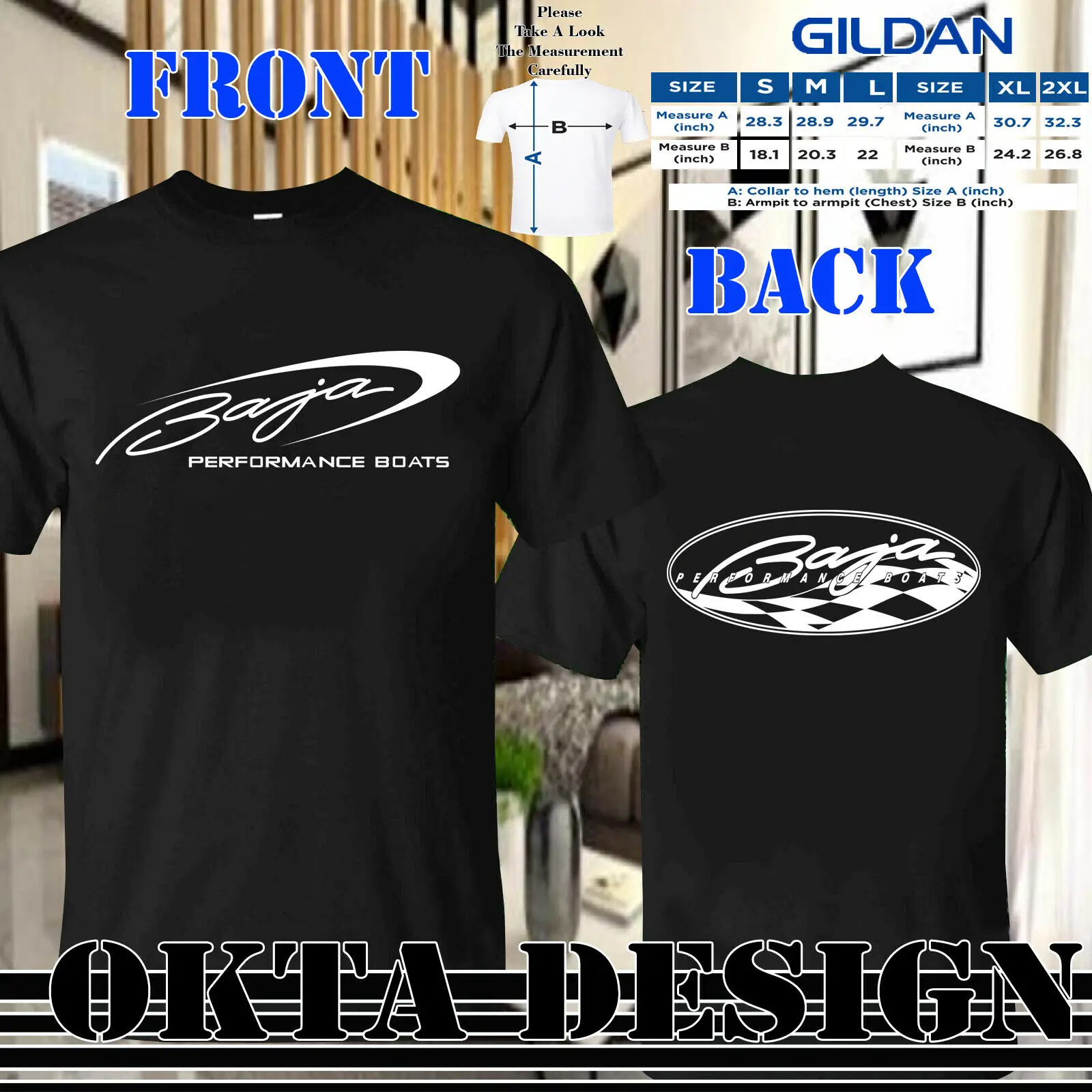 

sale team baja t shirt Color Black Blue navy Gray White size S-3XL