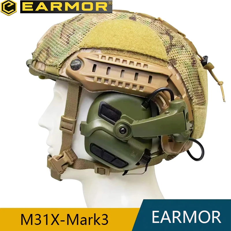 EARMOR-M31X-Mark3 Тактические наушники для шлема стрельбы защита слуха шлем страйкбола