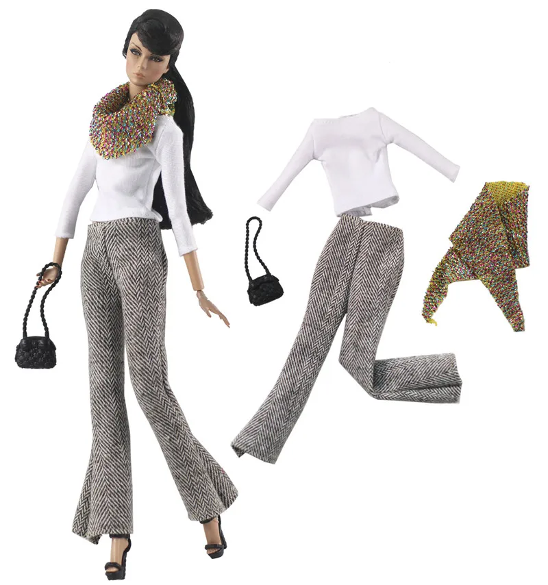 

Clothing set / shirt + pant + scarf + bag / clothing autumn wear outfit For 30cm BJD Xinyi FR ST Barbie Doll