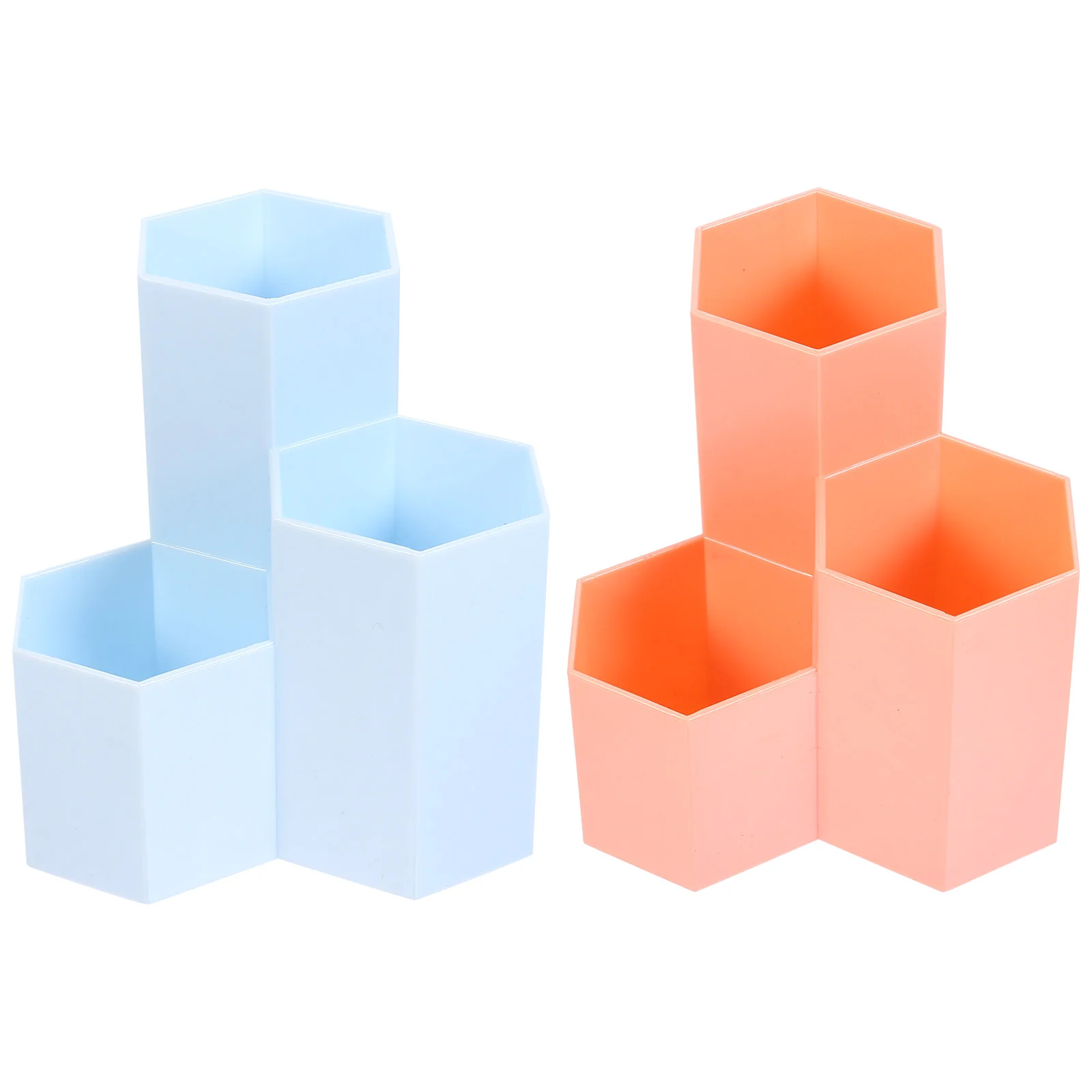 

2pcs Creative Hexagon Pen Holder Multi-grid Stationery Box Pen Box for Home Study