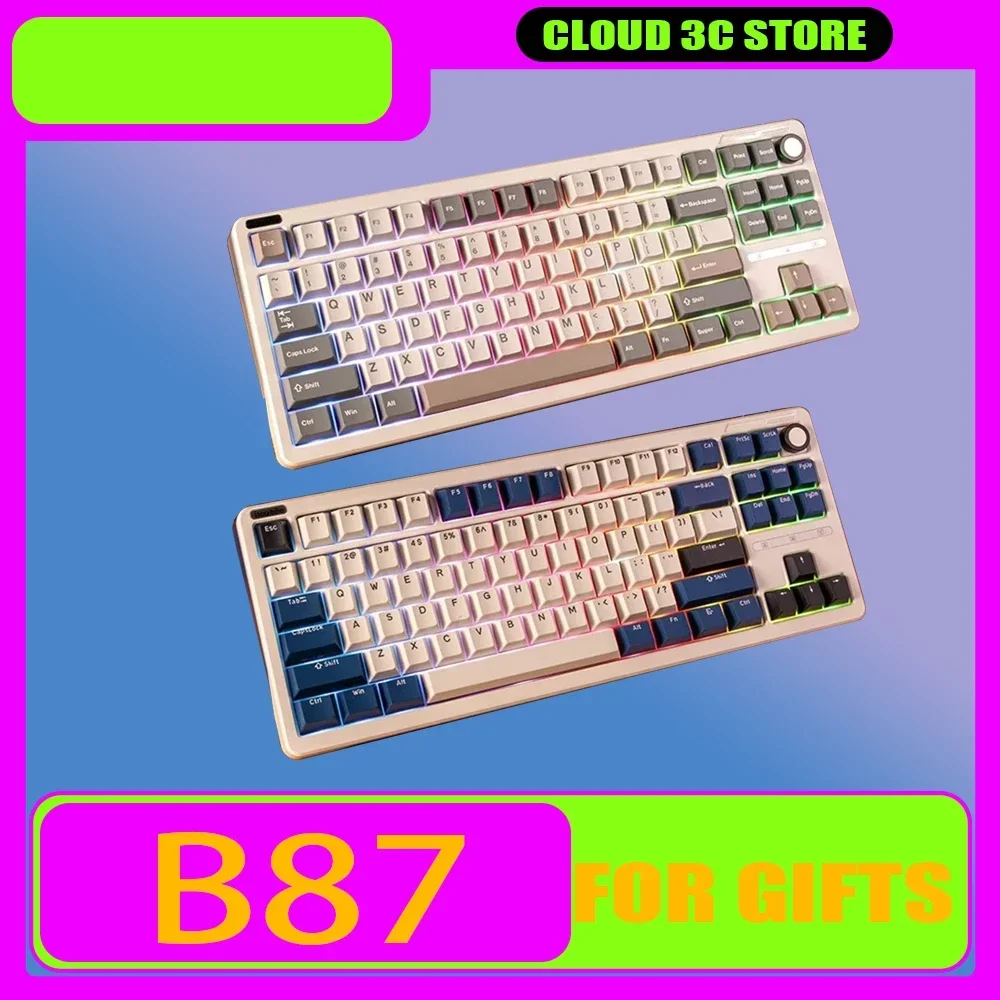 Ilovbee B87 Механическая клавиатура с металлической ручкой RGB Трехрежимная