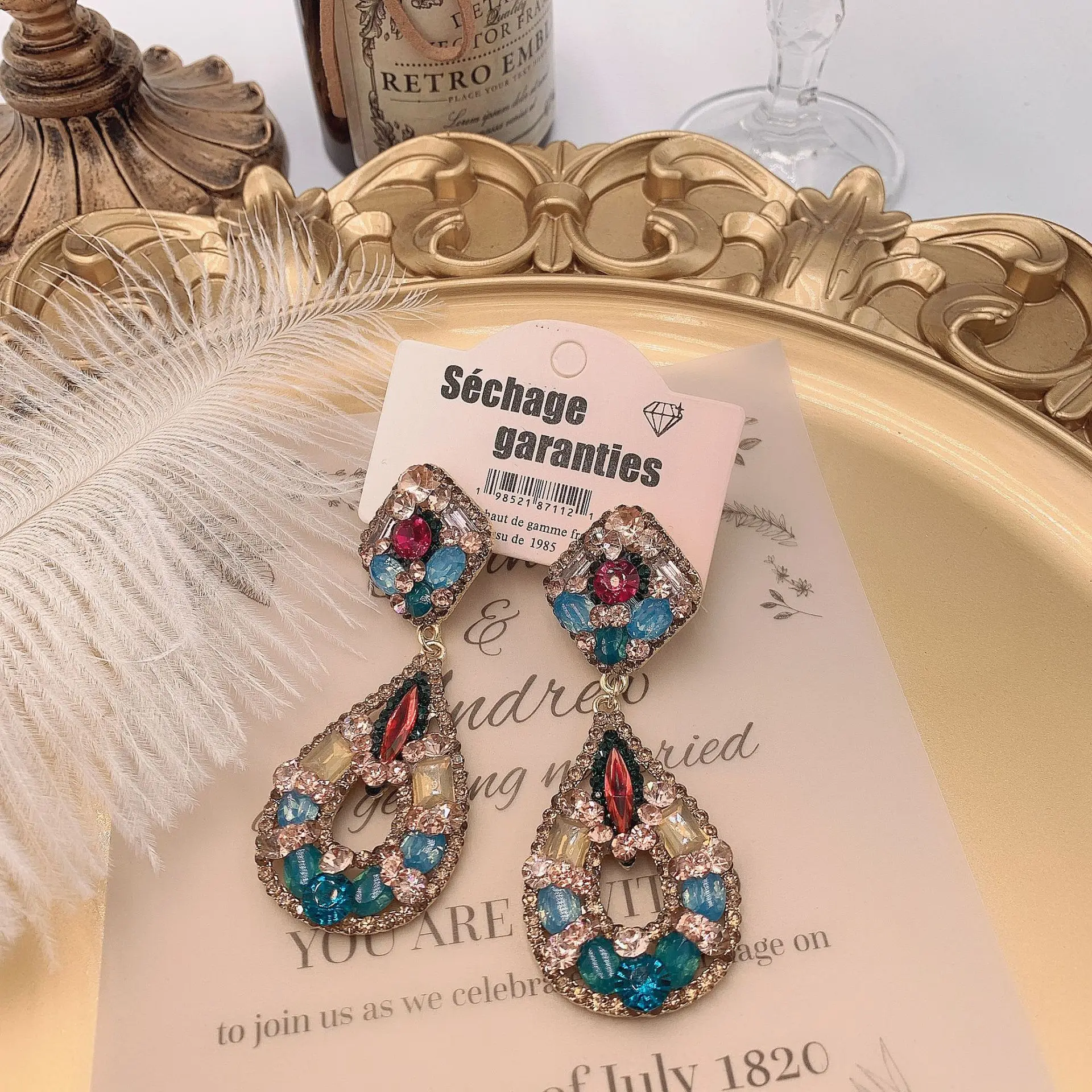 

Цветные улучшенные трехмерные серьги ручной работы, модные французские входные Роскошные Подиумные серьги 925