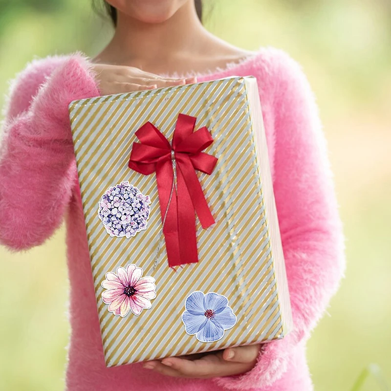 500 шт./1 рулон 2 5 см наклейка в форме бабочки цветка 8 узоров красочные наклейки