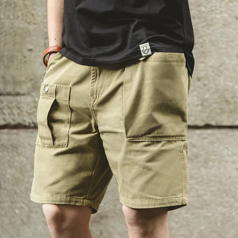 

Maden Vintae Bi Pocket Caro Sorts Men's Amekaji Casual P37 Military Sort Pants Summer Plain 100% Cotton Tactical Sorts