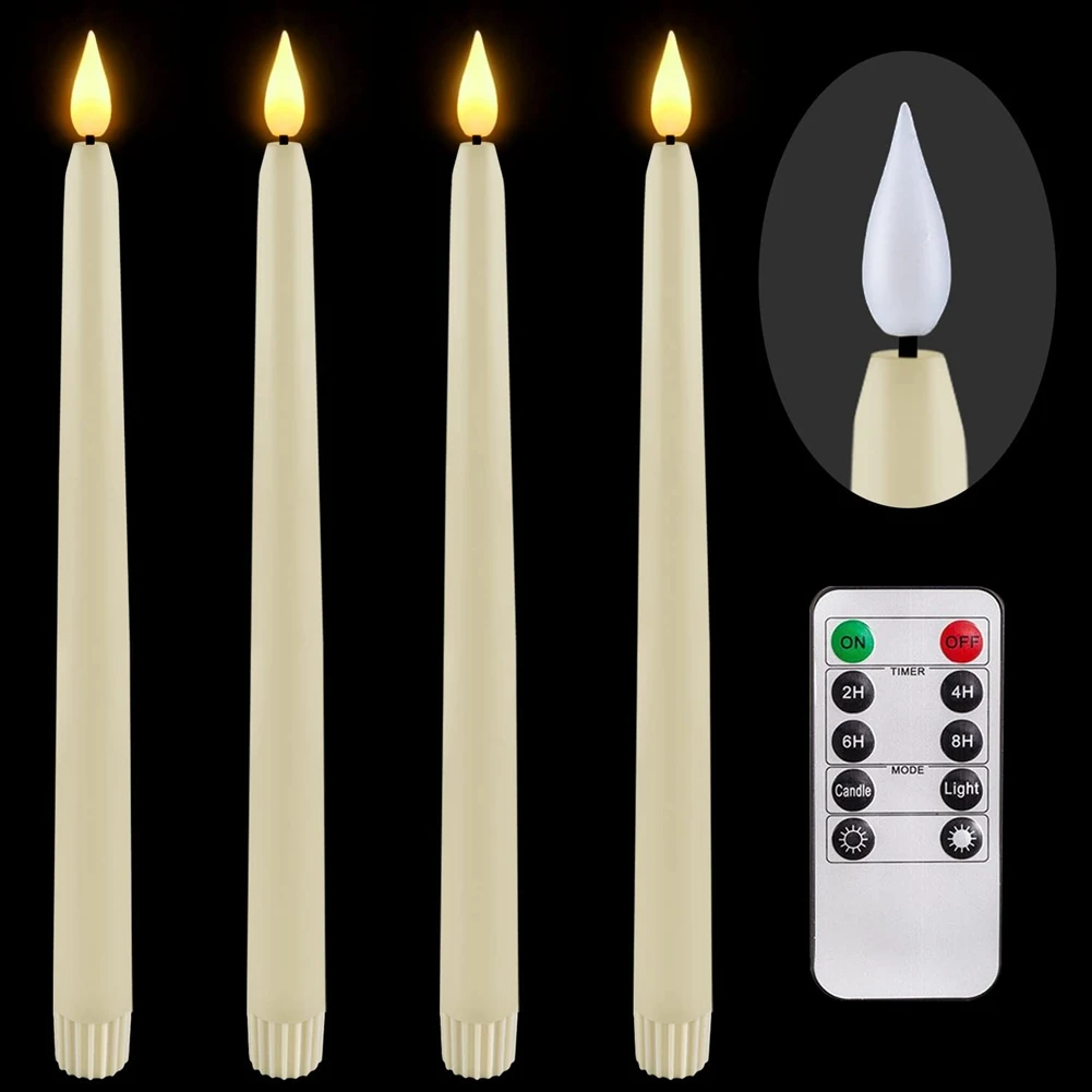 

4 шт. дистанционные беспламенные подсвечники, Фотографическая Свеча на батарейках для Хэллоуина, кремово-белая свадебная Декорация