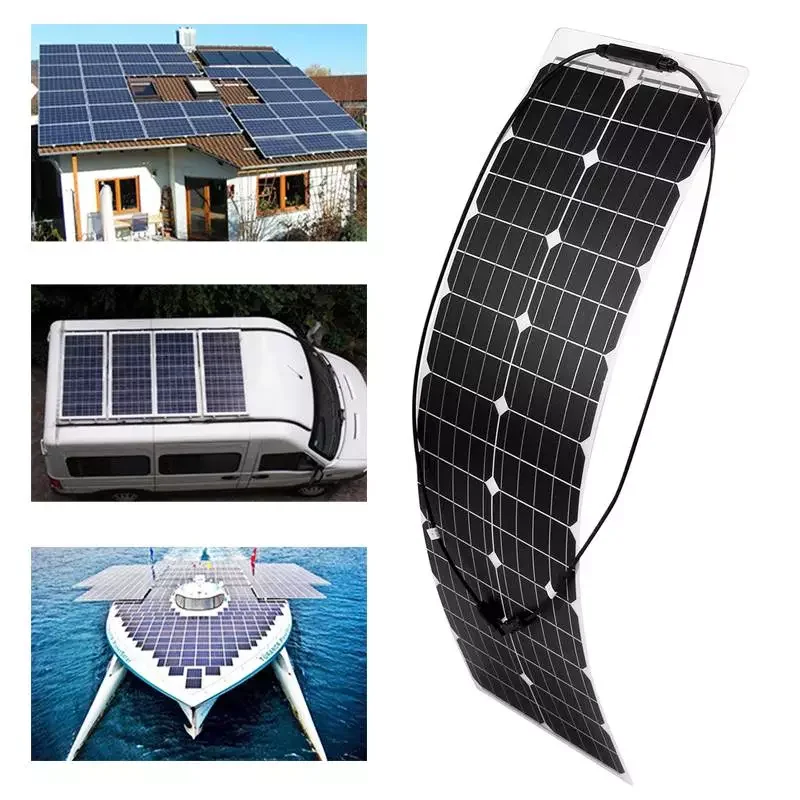 

300W/150W Solar Panel 18V Semi-flexible Monocrystalline Solar Cell Home System Kit for Outdoor Car Yacht RV Battery Charger