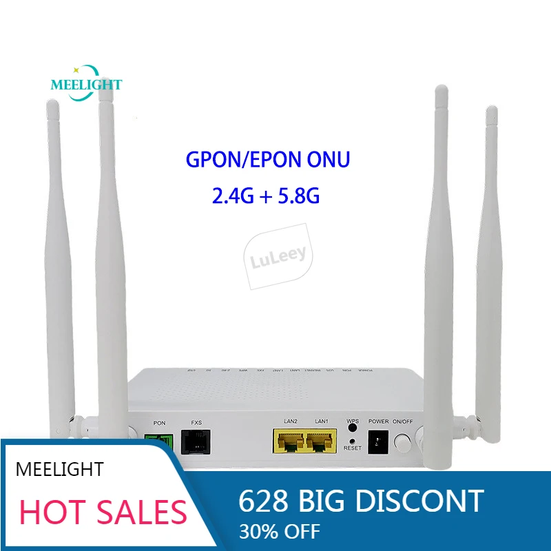 

2 порта ONU XPON 2GE 1FXS WIFI Поддержка GPON/EPON 2,4G 5,8G Двухчастотная антенна оптическое терминальное оборудование ONT ZTE