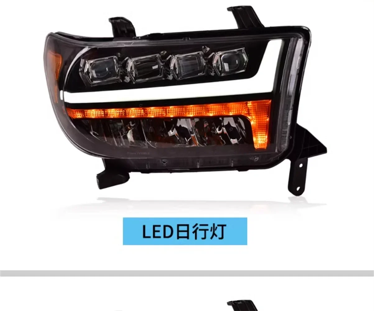Car led front lamp Headlight assembly For 07-13 Toyota Tundra daytime running light DRL turn signal 2pcs
