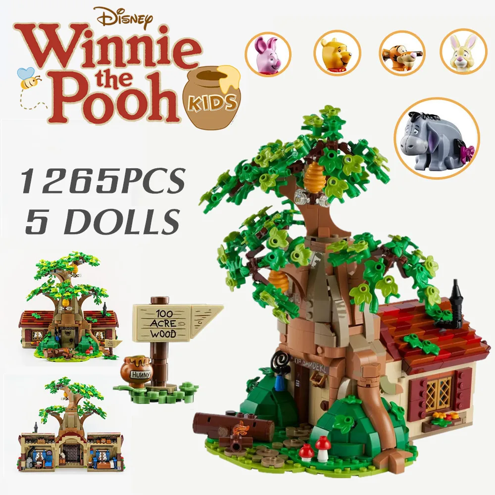 

Disney Winnie The Poohs Tree Bear House Friends Building Blocks Bricks Toys Kids Children Birthday Gifts Fit 21326 Kid Gift 7178