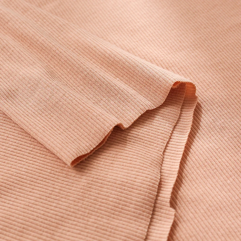 Трикотажная ткань в рубчик хлопковая лайкра трикотажная стрейч для шитья летняя