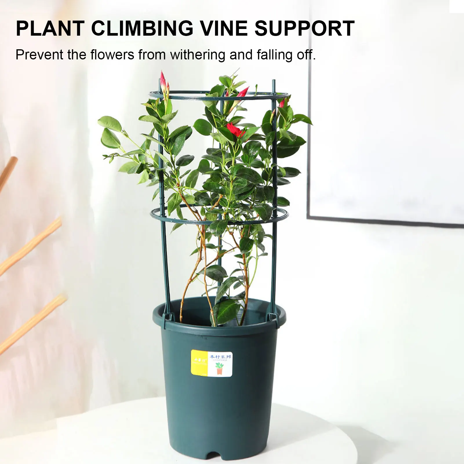 

Plant Supports 2 Layer Potted Plant Supports Strawberry Tomato Growing Climbing Rack Holder Balcony Garden Vegetable Flowers