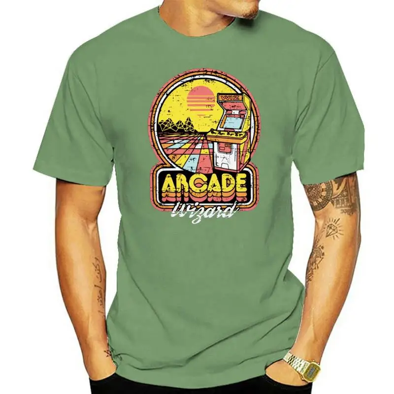 

Arcade Wizard 80S Game Tee Top Vintage Super Cool Unisex Ladies T Shirt 698 Harajuku Hip Hop Tee Shirt