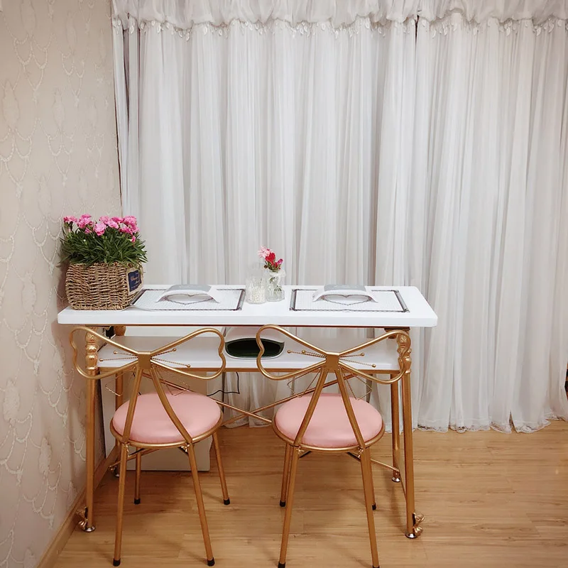 Складной профессиональный маникюрный стол для ногтей дизайнерский из белого