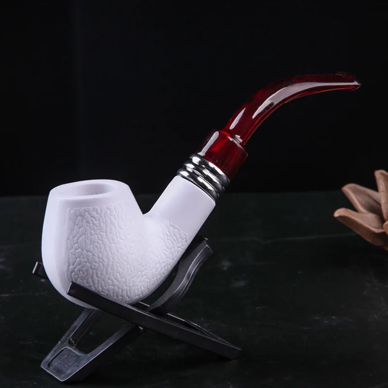 

Classic Smoking Pipe Meerschaum Durable Patchwork Ppe Tobacco Cigarettes Cigar Pipes with Rubber Ring 1 PC