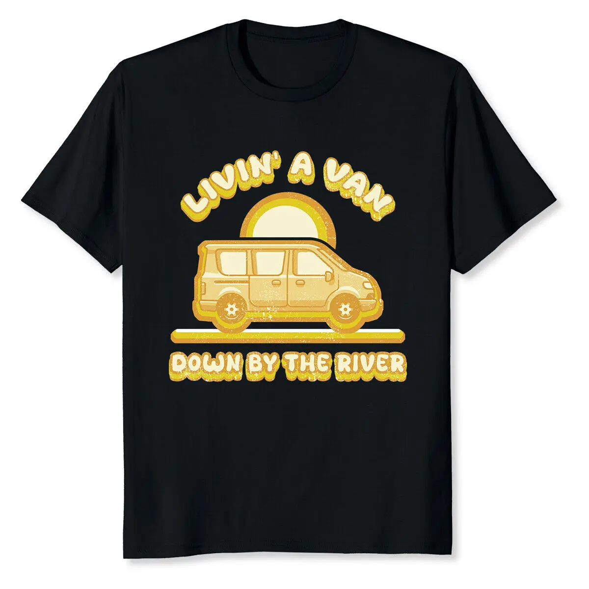 НОВАЯ ОГРАНИЧЕННАЯ футболка Livin' In A Van Down ByThe River