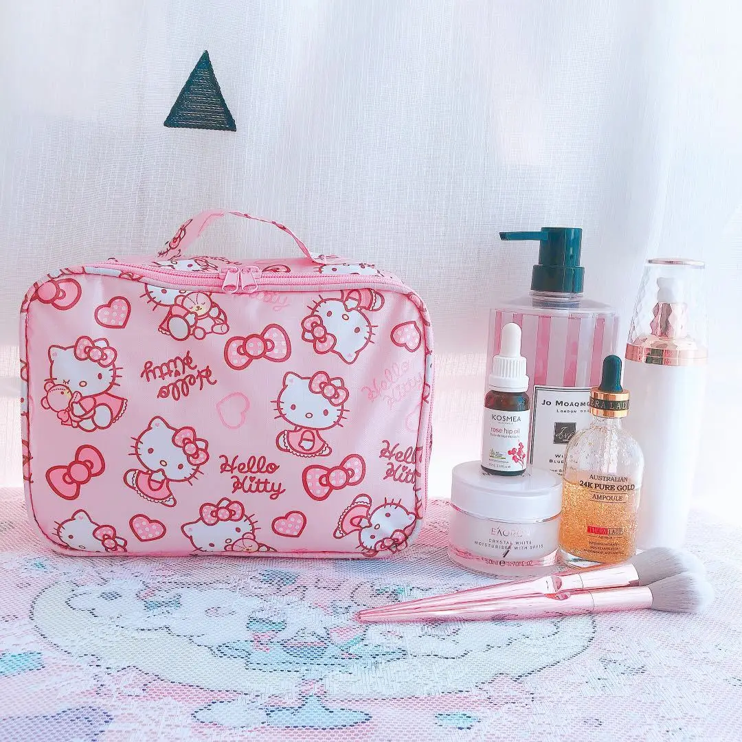 

Sanrio Kawaii Mymelody Hello Kitty Cute Anime Cartoon Anime Large-Capacity Waterproof Girl Cosmetic Bag Wash Travel Portable