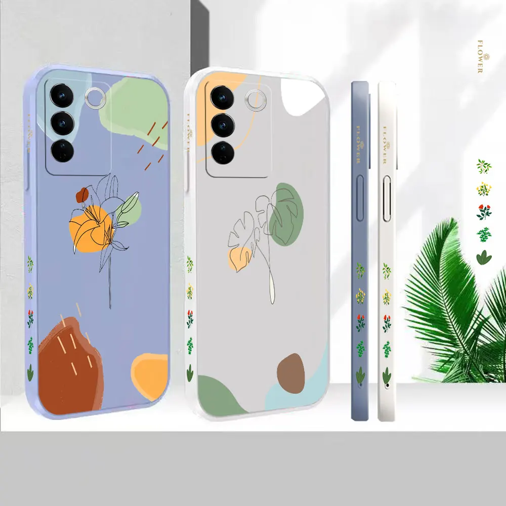 

Case For VIVO S16 S16E S15 S15E S12 S10 S10E S9 S9E S7 S6 S5 V23 V21 V20 V15 V23E S7T Pro Abstract Line Art Sketch Flower Cover