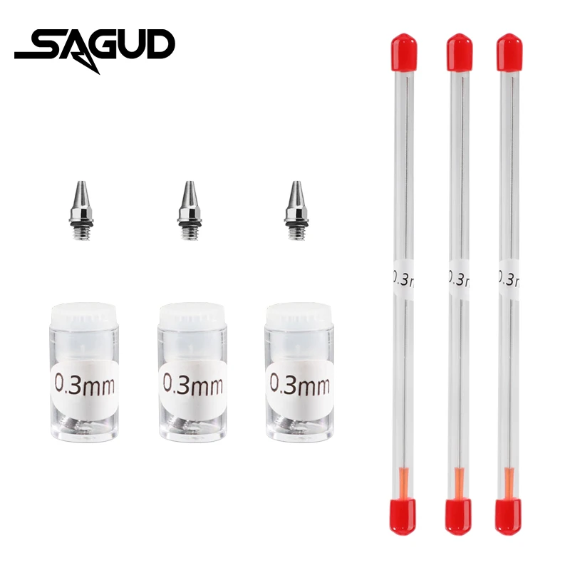 

SAGUD SD-3641 набор сопел и игл для аэрографа 0,2/0,3/0,5 мм