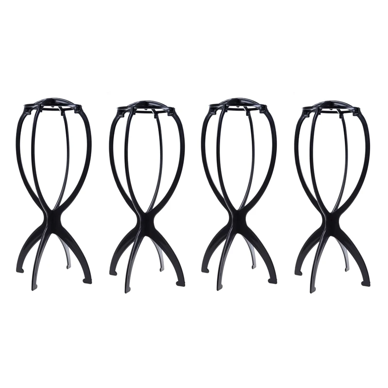 

4 PCS Folding Plastic Wig Hair Hat Cap Holder Stand Display Tool Wig Dryer