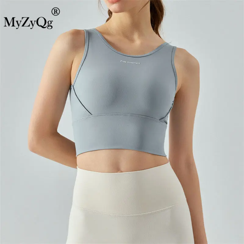 

MyZyQg женское весенне-Летнее спортивное нижнее белье с широким краем, фитнесс, дышащие бюстгальтеры для йоги, жилет, Женская нагрудная накладка, верхняя одежда, майка, Топ